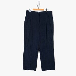 Vintage Haggar Womens 35x27 Wide Leg Pants Stretch Made in Canada Navy